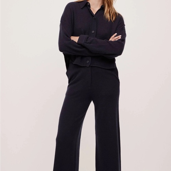 NakedCashmere Pants - Navy High Waist Cashmere Carpenter Pant from NAKEDCASHMERE